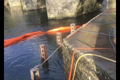 An emergency repair was required at the Dipping Bridge in Merthyr Mawr